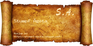 Stumpf Ágota névjegykártya
